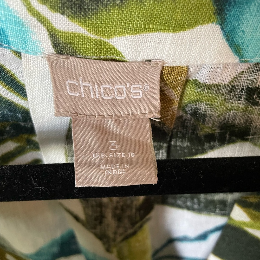 Chico’s Palm Print Linen Tunic - Picture 5 of 8